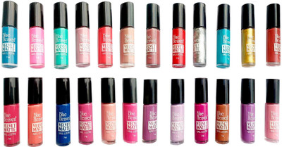 Blue Heaven Velvet Matte Nail Lustre(1&2) set of 24 Multi color(Pack of 24)