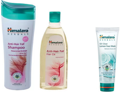 Himalaya Anti Hair Fall Shampoo, Anti Hair Fall Hair Oil, Oil Clear Lemon Face Wash(Set of 3)
Himalaya Anti Hair Fall Shampoo, Anti Hair Fall Hair Oil, Oil Clear Lemon Face Wash(Set of 3)