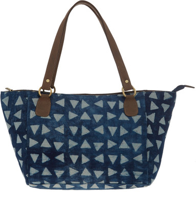 TARUSA Stylish Tote Shoulder Bag(Blue, 5 inch)