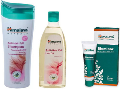 Himalaya Anti Hair Fall Shampoo, Anti Hair Fall Hair Oil, Bleminor Anti Blemish Cream(Set of 3)
Himalaya Anti Hair Fall Shampoo, Anti Hair Fall Hair Oil, Bleminor Anti Blemish Cream(Set of 3)