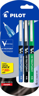 Pilot V5 Liquid Ink Rollerball Pen(Pack of 3)
