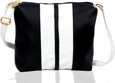 kmbag Women Casual Black PU, Velvet, Leatherette, Rexine Sling Bag