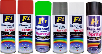 F1 Multicolor Spray Paint 450 ml(Pack of 6)