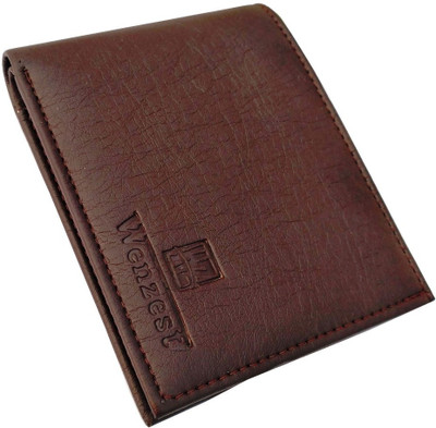 Wenzest Men Brown Artificial Leather Wallet(10 Card Slots)