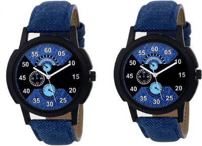 PMAX Blue LEather Strap Black Shineable Dial Couple Watches Combo For Boys And Girls Watch - For Men & Women
PMAX Blue LEather Strap Black Shineable Dial Couple Watches Combo For Boys And Girls Watch - For Men & Women