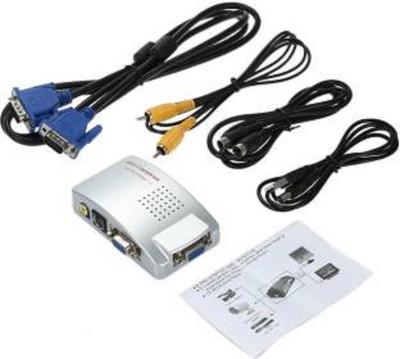 TECHON TV-out Cable VGA to TV AV Composite RCA S-Video Converter Box Adaptor for Computer Laptop PC MAC Monitor Media Streaming Device (Silver)(Silver, For TV)
TECHON TV-out Cable VGA to TV AV Composite RCA S-Video Converter Box Adaptor for Computer Laptop PC MAC Monitor Media Streaming Device (Silver)(Silver, For TV)