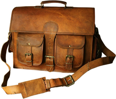 LiveWithLeather Handmade Leather Messenger Bag Messenger Bag(Brown, 10 L)
