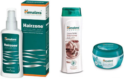 Himalaya Hairzone Solution, Cocoa Butter Intensive Body Lotion, Winter Defense Moisturizing Cream(Set of 3)
Himalaya Hairzone Solution, Cocoa Butter Intensive Body Lotion, Winter Defense Moisturizing Cream(Set of 3)