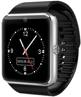 MOBILE FIT panason.ic compatible bluetooth smartwatch with camera,sim-card slot and memory card slot Silver Smartwatch(Black Strap Free Size)