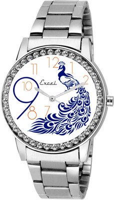 Excel Blue Peacock Graphic Watch - For Girls