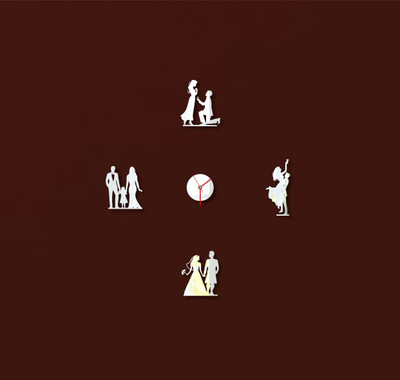 Naveed Arts Acrylic wall clock Sticker(Pack of 1, Silver mirror