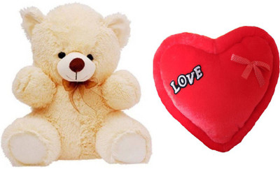 AVS Combo of Stuffed Spongy Hugable Cute Teddy Bear Cream Color 60 CM & Love Heart 35 CM For Valentine Day Gift - 60 cm(Cream, Red)
AVS Combo of Stuffed Spongy Hugable Cute Teddy Bear Cream Color 60 CM & Love Heart 35 CM For Valentine Day Gift - 60 cm(Cream, Red)