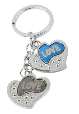 Faynci Twin fine cutting Heart with Love theme Key Chain Key Chain