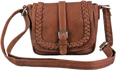 ayeshu Women Casual Brown Polyester Sling Bag