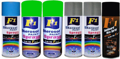 F1 Premium Multicolor Spray Paint 450 ml(Pack of 6)