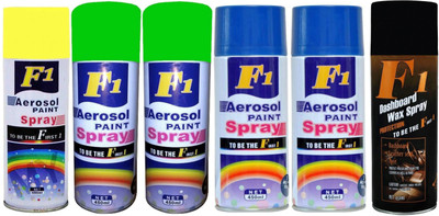 F1 Premium Multicolor Spray Paint 450 ml(Pack of 6)