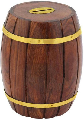Craft Art India Decorative Handmade Wooden Barrel Shape Money Bank/Piggy bank/Coin Box {CAI-HD-0041-A/Size(Inch):4.7x4x4} Coin Bank(Brown)
Craft Art India Decorative Handmade Wooden Barrel Shape Money Bank/Piggy bank/Coin Box {CAI-HD-0041-A/Size(Inch):4.7x4x4} Coin Bank(Brown)