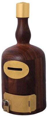 Craft Art India Decorative Handmade Wooden Bottle Shaped Money Bank/Piggy Bank/Coin Bank {CAI-HD-0206/Size(Inch):9x4x4} Coin Bank(Brown)
Craft Art India Decorative Handmade Wooden Bottle Shaped Money Bank/Piggy Bank/Coin Bank {CAI-HD-0206/Size(Inch):9x4x4} Coin Bank(Brown)