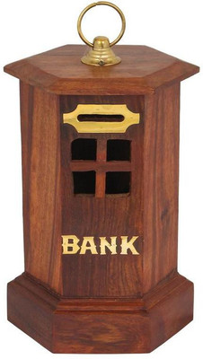 Craft Art India Decorative Handmade Wooden Money Bank/Piggy Bank/Coin Bank in Tower Shape {CAI-HD-0325/Size(Inch):8.7x4.9x4.9} Coin Bank(Brown)
Craft Art India Decorative Handmade Wooden Money Bank/Piggy Bank/Coin Bank in Tower Shape {CAI-HD-0325/Size(Inch):8.7x4.9x4.9} Coin Bank(Brown)