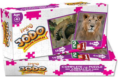 Kaadoo Jodo-Lion (64)+Leopard (16)-2-in-1 puzzle(1 Pieces)