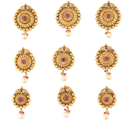 Anuradha Art Jewellery Traditional Hair Brooch Hair Clip(Gold)