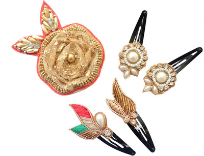PRETTY PONYTAILS Pearl and Gold Hair Clip Gift Set of 5 Antique Gold White Red | Hair Accessories for girls Hair Clip(Multicolor)
PRETTY PONYTAILS Pearl and Gold Hair Clip Gift Set of 5 Antique Gold White Red | Hair Accessories for girls Hair Clip(Multicolor)