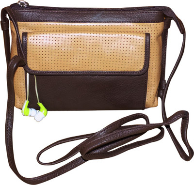 Style 98 Women Casual Brown Genuine Leather Sling Bag