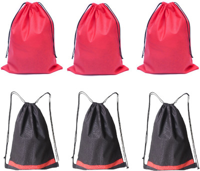 Demoda Shoe Pouch(Red, Black), Black;red