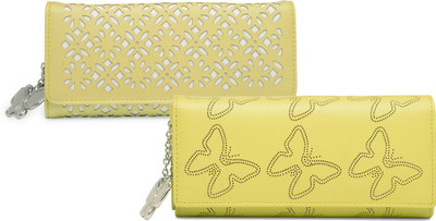 Butterflies Casual Yellow Clutch