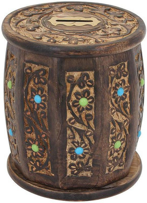 Craft Art India Decorative Handmade Wooden Money Bank/Piggy Bank/Coin Bank in Barrel Shape with Carving {CAI-HD-0273-A/Size(Inch):5.7x4.5x4.5} Coin Bank(Multicolor)
Craft Art India Decorative Handmade Wooden Money Bank/Piggy Bank/Coin Bank in Barrel Shape with Carving {CAI-HD-0273-A/Size(Inch):5.7x4.5x4.5} Coin Bank(Multicolor)