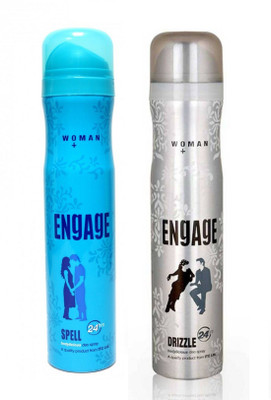 Engage Spell and Drizzle Deodorant Spray Pack of 2 (150ml each) Deodorant Spray - For Women(300 ml, Pack of 2)
Engage Spell and Drizzle Deodorant Spray Pack of 2 (150ml each) Deodorant Spray - For Women(300 ml, Pack of 2)