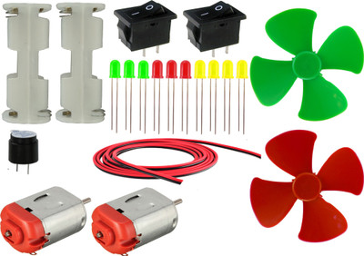 PGSA2Z 20 Items Basic Motor LED Hobby Kit II 20 Items In 1 Kit (2 DCMotor + 2 Battery Holder + 2 Switch + Buzzer + 10 Leds + 2 Propeller + Wire)(Green, Red, White, Black, Yellow)
PGSA2Z 20 Items Basic Motor LED Hobby Kit II 20 Items In 1 Kit (2 DCMotor + 2 Battery Holder + 2 Switch + Buzzer + 10 Leds + 2 Propeller + Wire)(Green, Red, White, Black, Yellow)