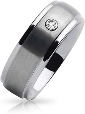 Bling Jewelry Tungsten Cubic Zirconia Ring, Grey