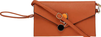 Satchel Bags Women Casual Orange PU Sling Bag