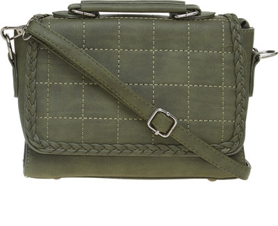 Satchel Bags Women Casual Green PU Sling Bag