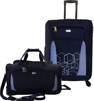TIMUS Morocco Spinner Blue 65 cm 4 Wheel Strolley Suitcase & Morocco Plus Blue 55 cm 2 Wheel Duffle Trolley For Travel Set Of 2 ( Medium Check-in Luggage ) Expandable Check-in Luggage - inch(Blue
TIMUS Morocco Spinner Blue 65 cm 4 Wheel Strolley Suitcase & Morocco Plus Blue 55 cm 2 Wheel Duffle Trolley For Travel Set Of 2 ( Medium Check-in Luggage ) Expandable Check-in Luggage - inch(Blue