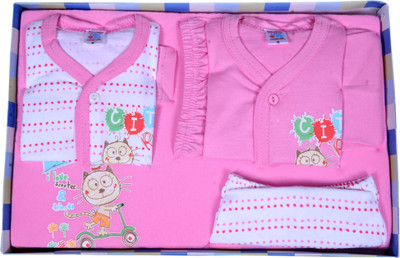 VIVAAN 5 Piece Baby Apparels Gift Set(Blue, Yellow, Green, Pink)