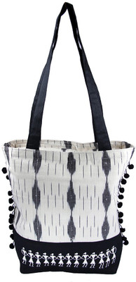 eKolhapuri Pure Cotton Sling Bag(Black, White, 5 L)