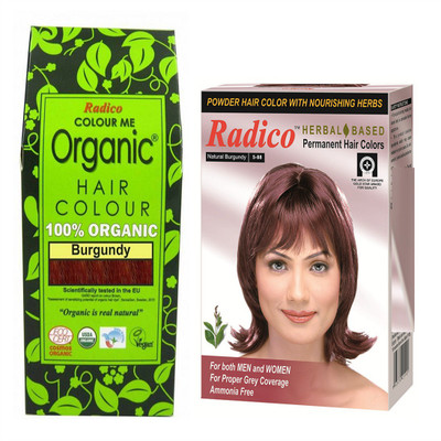 Radico BURGUNDY - 100% ORGANIC HAIR COLOR WITH HERBAL NATURAL BURGUNDY HAIR COLOR Hair Color(burgundy)