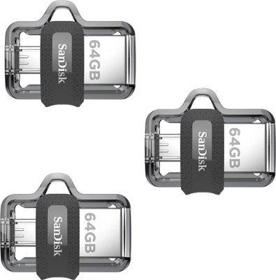 SanDisk Ultra Dual Drive 3.0 OTG (Pack of 3) 64 GB Pen Drive(Multicolor)
SanDisk Ultra Dual Drive 3.0 OTG (Pack of 3) 64 GB Pen Drive(Multicolor)