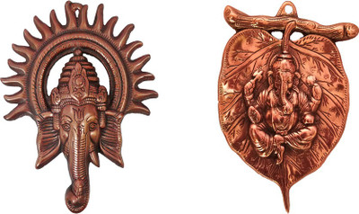 VINTAN Combo of 2 Metal Wall Hanging Religious God Face & Patta Ganesh Figurine/Lord Ganesha idol Handicraft Statue-Home Room Office Temple Mandir Murti Wall Decor Showpiece Gift item. Decorative Showpiece - 24 cm(Aluminium, Copper)
VINTAN Combo of 2 Metal Wall Hanging Religious God Face & Patta Ganesh Figurine/Lord Ganesha idol Handicraft Statue-Home Room Office Temple Mandir Murti Wall Decor Showpiece Gift item. Decorative Showpiece - 24 cm(Aluminium, Copper)