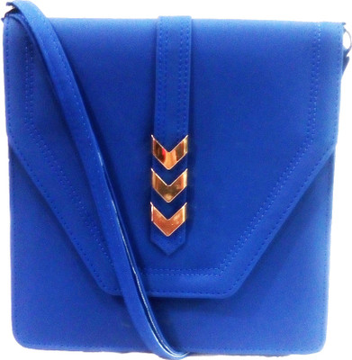 Panache Women Casual Blue Leatherette Sling Bag