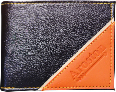 AROSTON Men Brown Genuine Leather Wallet(3 Card Slots)