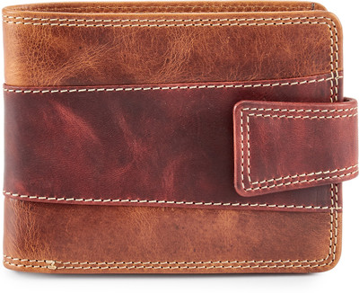 Calfnero Men Brown Genuine Leather Wallet(6 Card Slots)