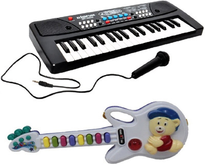 New Pinch Combo of 37 Key Piano Keyboard Toy with DC Power Option, Recording and Mic with Mini musical Guitar toy for kids(Multicolor)
New Pinch Combo of 37 Key Piano Keyboard Toy with DC Power Option, Recording and Mic with Mini musical Guitar toy for kids(Multicolor)