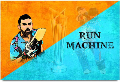 Aabhaas Virat Kohli Wall Poster Fine Art Print(12 inch X 18 inch, Rolled)