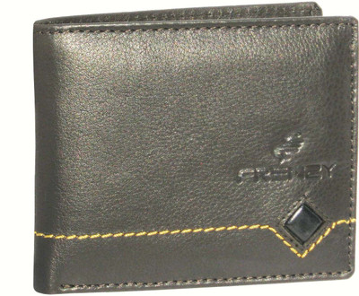 FRENZY Men Brown Genuine Leather Wallet(6 Card Slots), Black