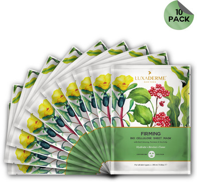 LuxaDerme LuxaDerme Firming Bio Cellulose Face Sheet Mask (Pack Of 10) Infused With Essence Containing Peptides, Ceramide, Botanical Extracts & Antioxidants To Help Reduce Appearance Of Fines Lines & Wrinkles(250 ml)
LuxaDerme LuxaDerme Firming Bio Cellulose Face Sheet Mask (Pack Of 10) Infused With Essence Containing Peptides, Ceramide, Botanical Extracts & Antioxidants To Help Reduce Appearance Of Fines Lines & Wrinkles(250 ml)