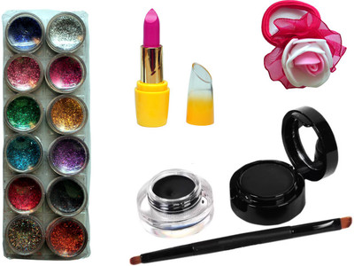 Vozwa 15 in 1 Makeup Combo (12 Multi Glitter, 1 Waterproof Gel Eyeliner, 1 Lipstick and 1 Band )(Set of 15)
Vozwa 15 in 1 Makeup Combo (12 Multi Glitter, 1 Waterproof Gel Eyeliner, 1 Lipstick and 1 Band )(Set of 15)