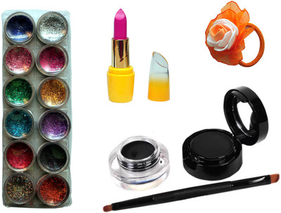 Vozwa 15 in 1 Makeup Combo (12 Multi Glitter, 1 Waterproof Gel Eyeliner, 1 Lipstick and 1 Band )(Set of 15)
Vozwa 15 in 1 Makeup Combo (12 Multi Glitter, 1 Waterproof Gel Eyeliner, 1 Lipstick and 1 Band )(Set of 15)